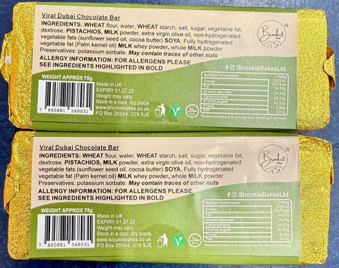 Real Dubai Viral Chocolate, 75g, Pistachio Cream & Kunafa, 2X Packaging may vary