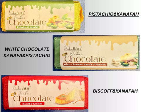 Real Dubai Viral Chocolate, 75g, Pistachio Cream & Kunafa, 2X Packaging may vary